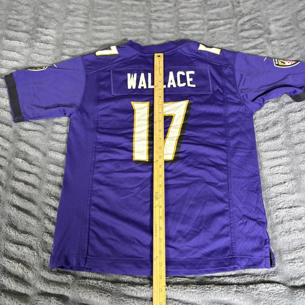 Nike Baltimore Ravens Wallace 17 Jersey Youth Large 14-16 Purple NFL Football